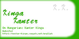 kinga kanter business card